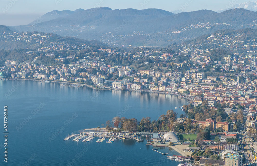 Aerial view of Lugano 