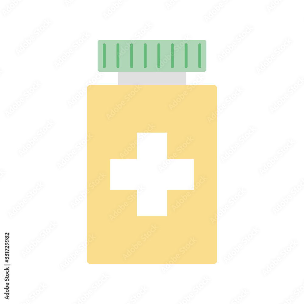 Fototapeta premium Isolated pills jar flat style icon vector design
