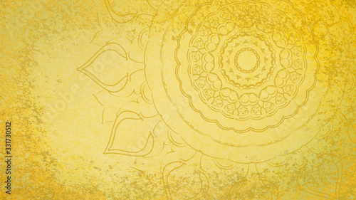 Naklejka Jugendstil floral Ornament braun auf Hintergrund Pastell gold gelb Textil Wand antik altes Papier Vorlage Layout Design Template Geschenk zeitlos schön alt barock edel rokoko elegant background