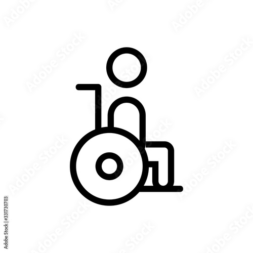 disabled person in a wheelchair icon vector. disabled person in a wheelchair sign. isolated contour symbol illustration