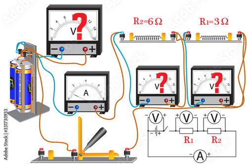 The physical task for studying the topic of Ohm's laws for an electrical circuit, instruments are used to measure current and voltage