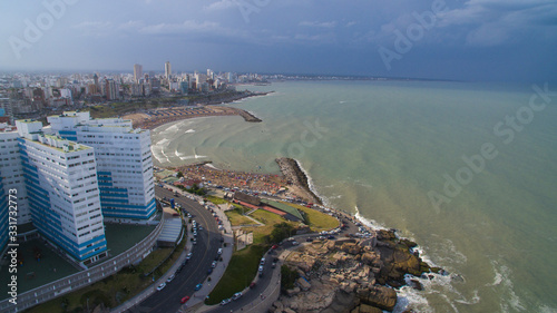 Aerial view of the city of Mar del Plata, coast of Buenos Aires - Argentina. photo
