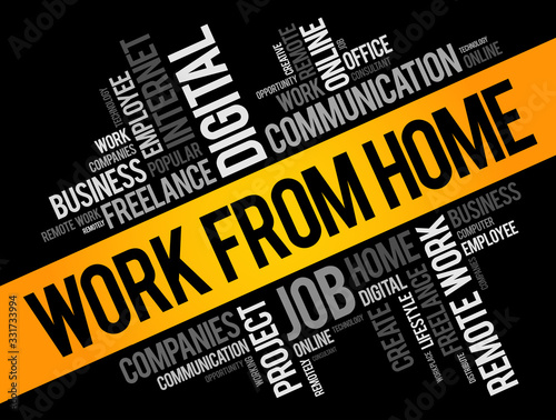 Work From Home word cloud, business concept background