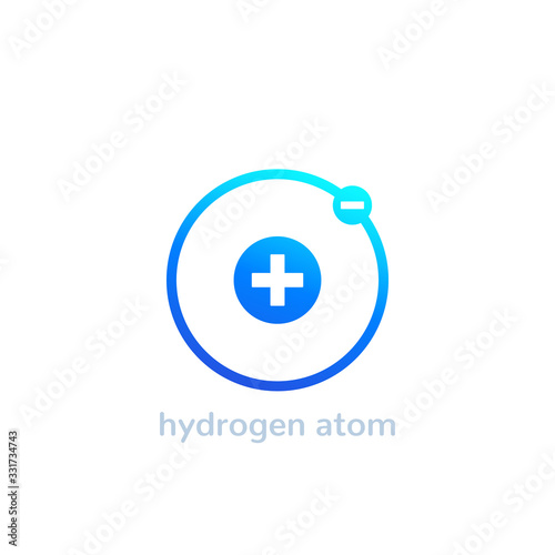 hydrogen atom icon on white