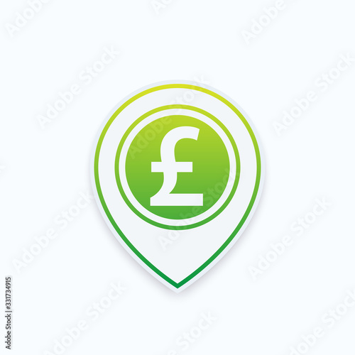pound on pin marker, vector