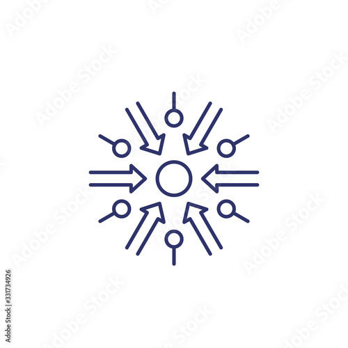 specific purpose icon, line on white