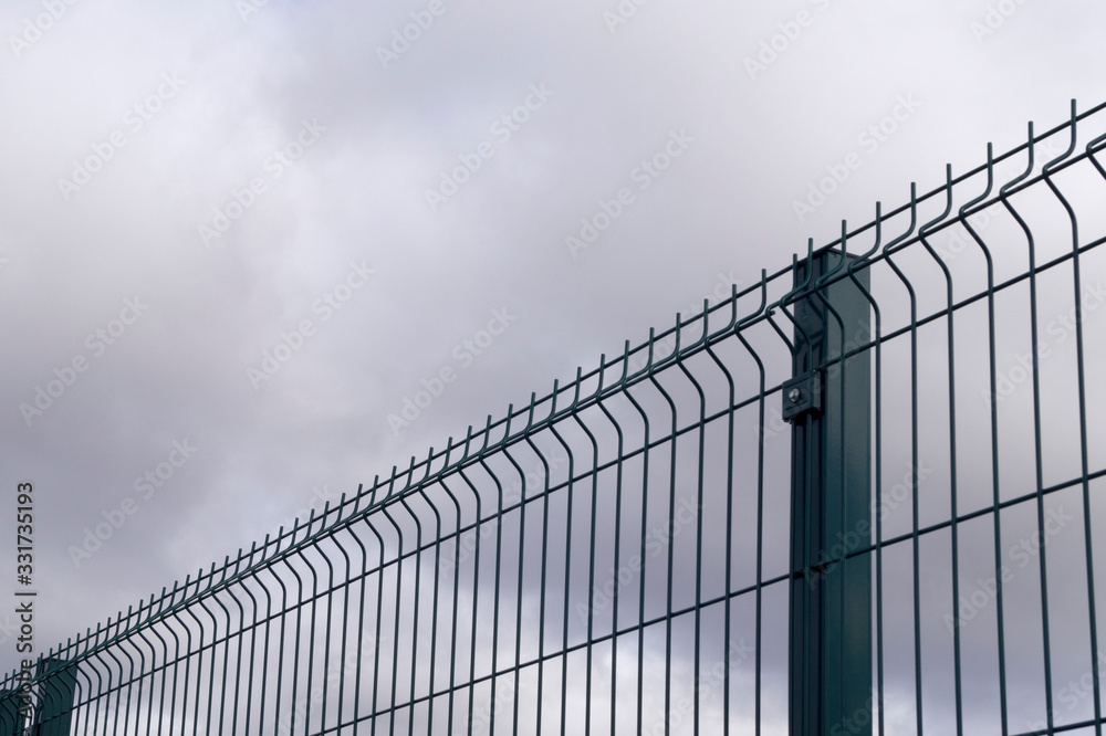 3d metal fence against the sky 3d metal fence against the sky