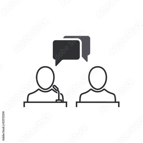 Politic debate icon in comic style. Presidential debates vector cartoon illustration pictogram. Businessman discussion business concept splash effect.