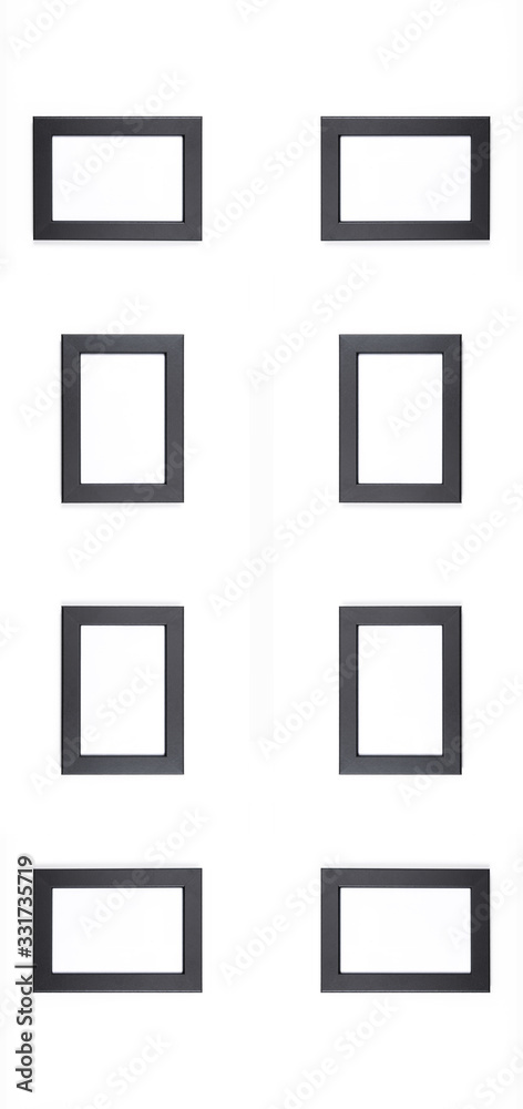 black photo frame on white background black photo frame on white background