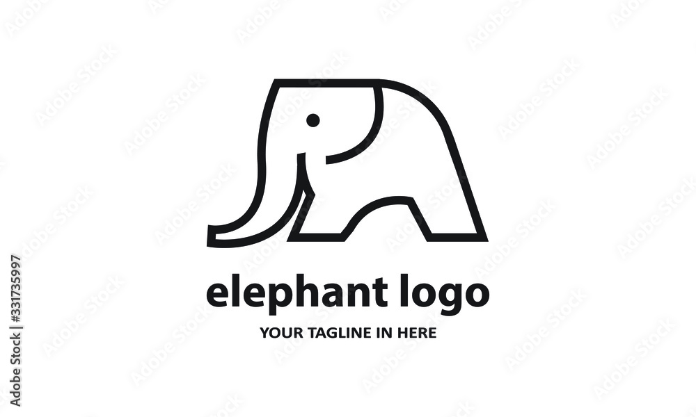 The concept of modern Simple elephant logo design is easy to remember The concept of modern Simple elephant logo design is easy to remember