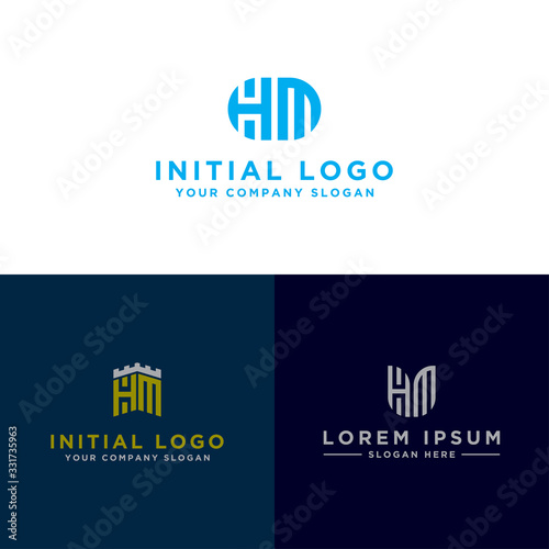Inspiring logo design Set, for companies from the initial letters of the HM logo icon. -Vectors