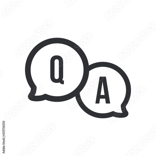 Q & A Sign - Question and Answer Icon. Illustration of Information Centre, Conversation or confirm as simple Vector Sign & Trendy Symbol for Design and Websites, Presentation or Mobile Application.