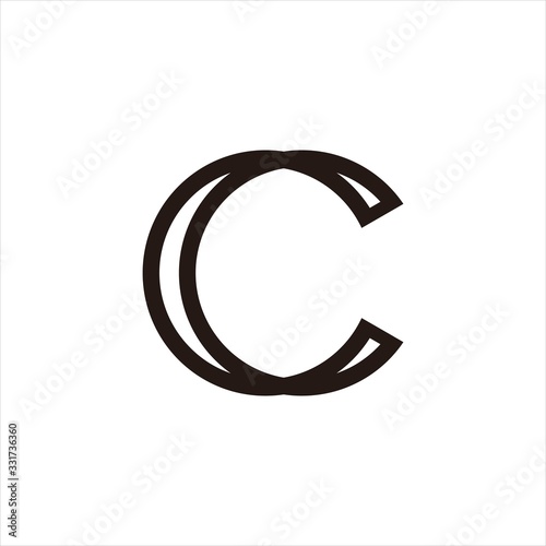Letter C icon line art style logo design for your business isolated on white background 