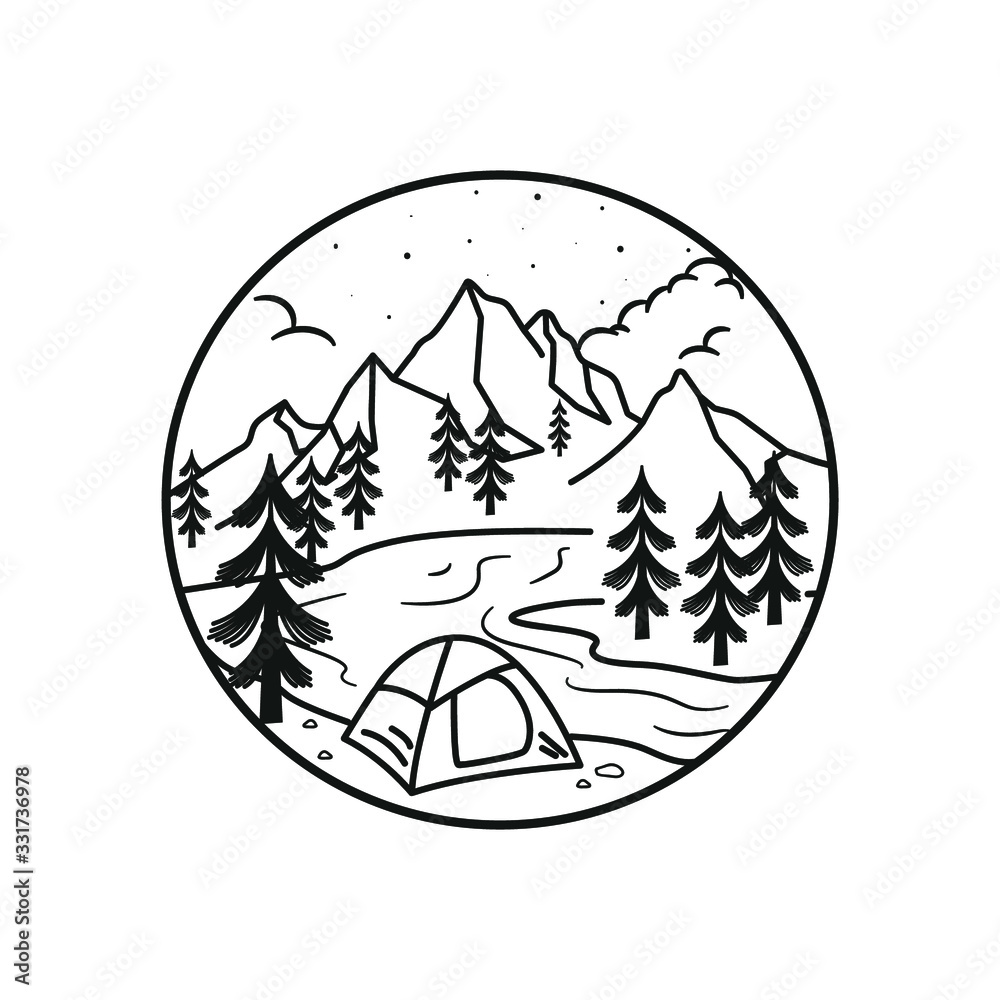 mountain line art with emblems. Summer vector illustrations. Design for t-shirt, stamp, label, logo, etc. isolated vector graphic. mountain line art with emblems. Summer vector illustrations. Design for t-shirt, stamp, label, logo, etc. isolated vector graphic.