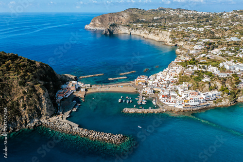 Fototapeta Naklejka Na Ścianę i Meble -  Sant'Angelo aerial view, ischia island