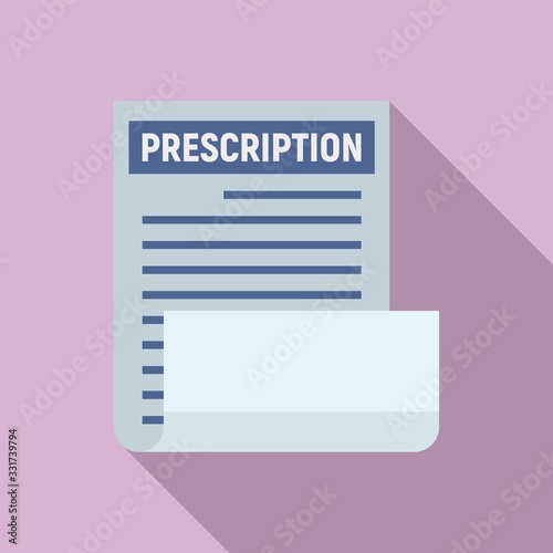 Medical prescription icon. Flat illustration of medical prescription vector icon for web design