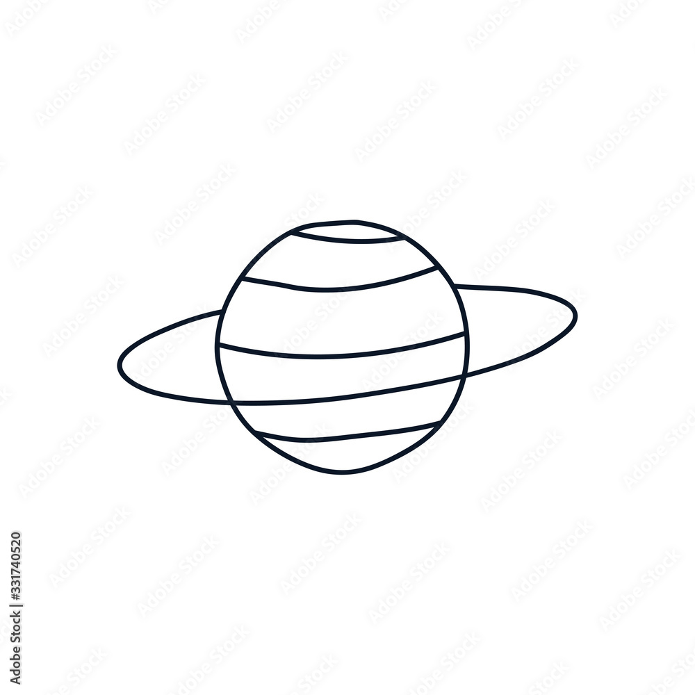 neptune planet icon, line style neptune planet icon, line style