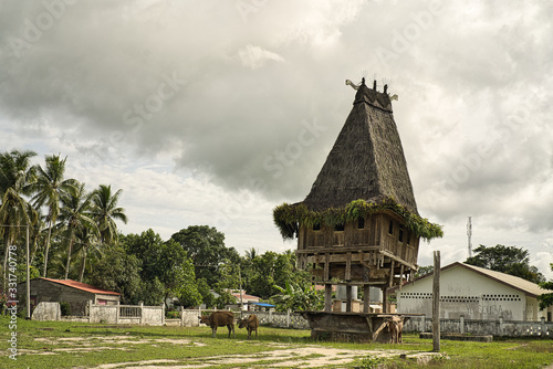 Traditional wooden construction of Fataluku people in Lospalos, Lauten. Timor Leste (East Timor). photo
