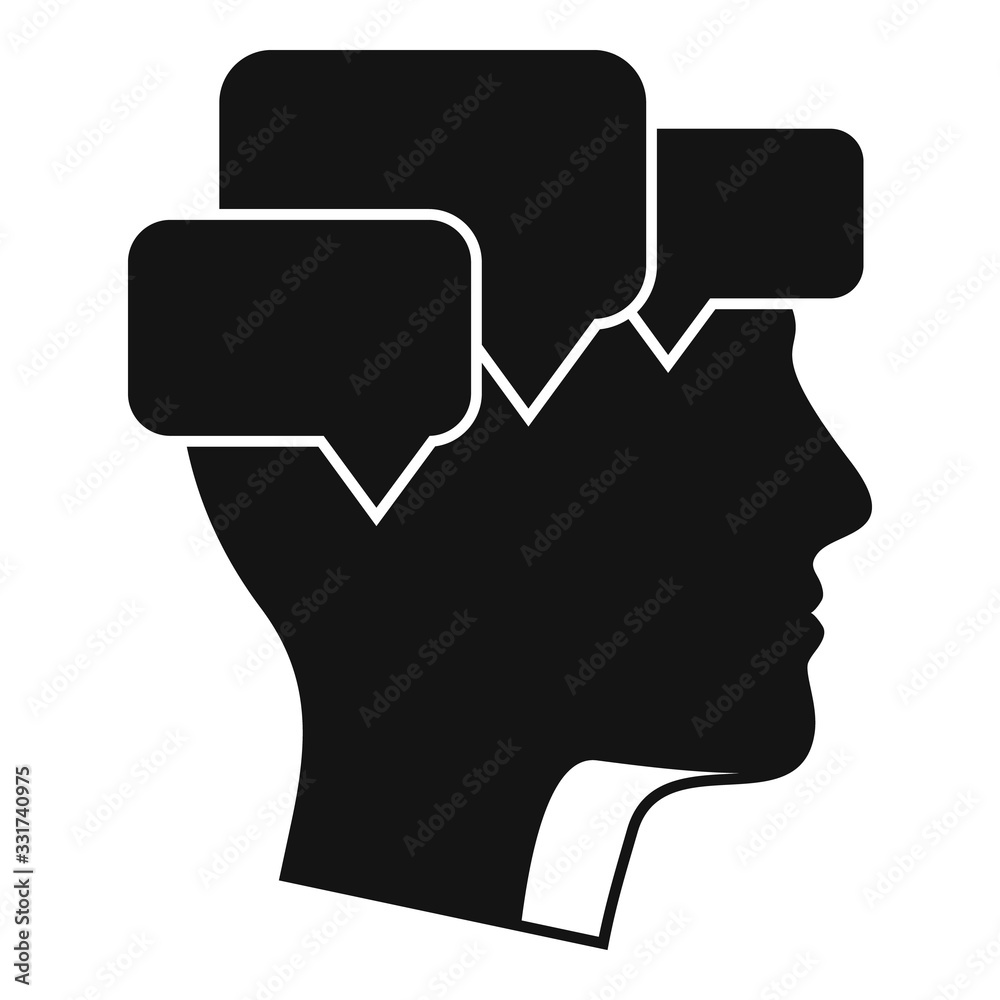 Mind mental chats icon. Simple illustration of mind mental chats vector icon for web design isolated on white background Mind mental chats icon. Simple illustration of mind mental chats vector icon for web design isolated on white background
