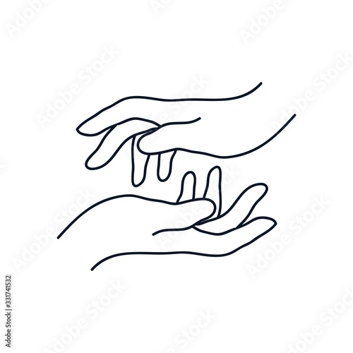 human hands icon, line style