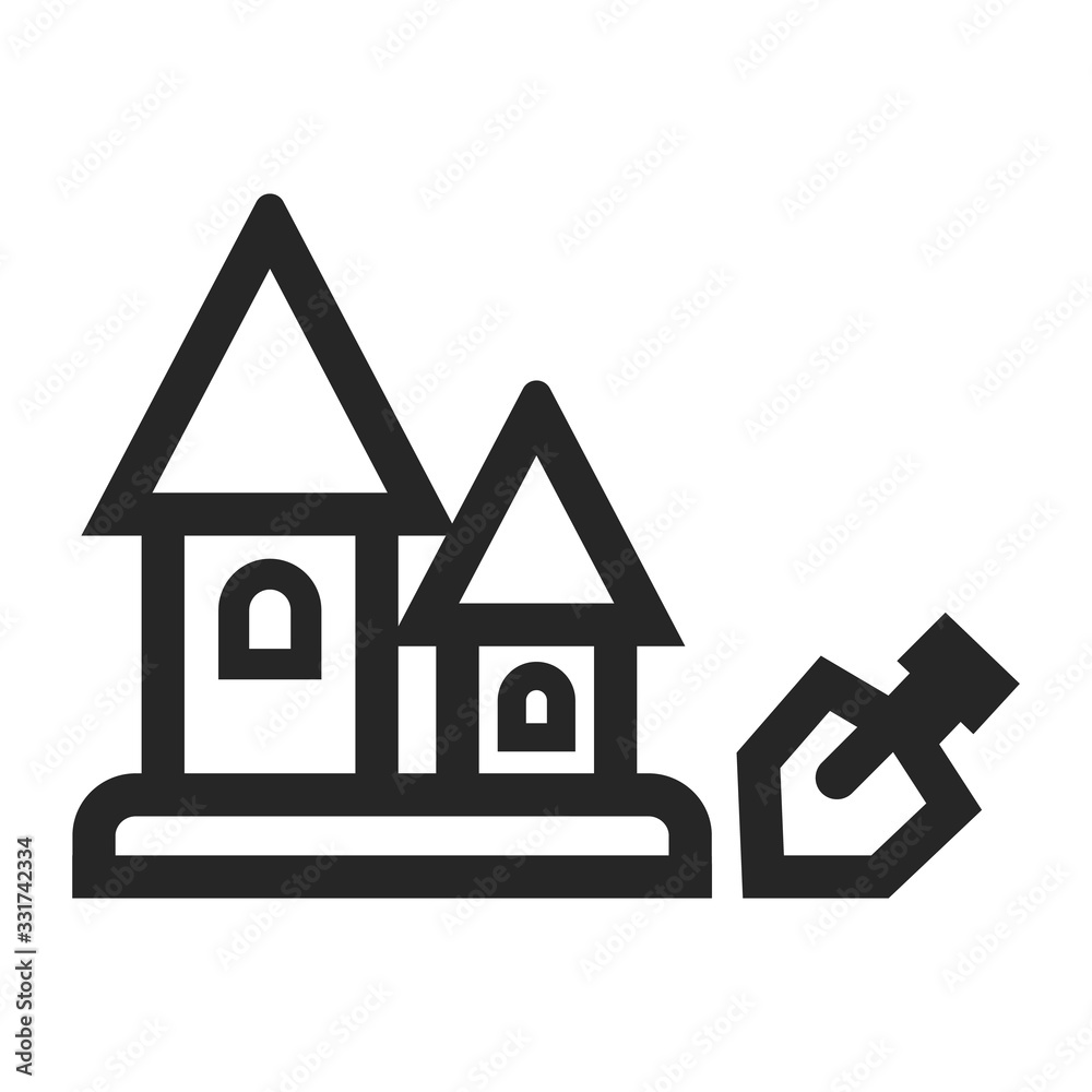 Outline Icon - Sand castle Outline Icon - Sand castle