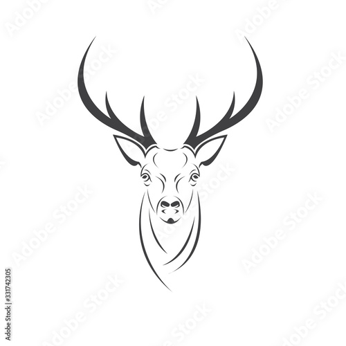 Deer logo design vector illustration. on white background. symbol. icon. Wild Animals