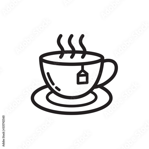 tea icon in trendy flat design