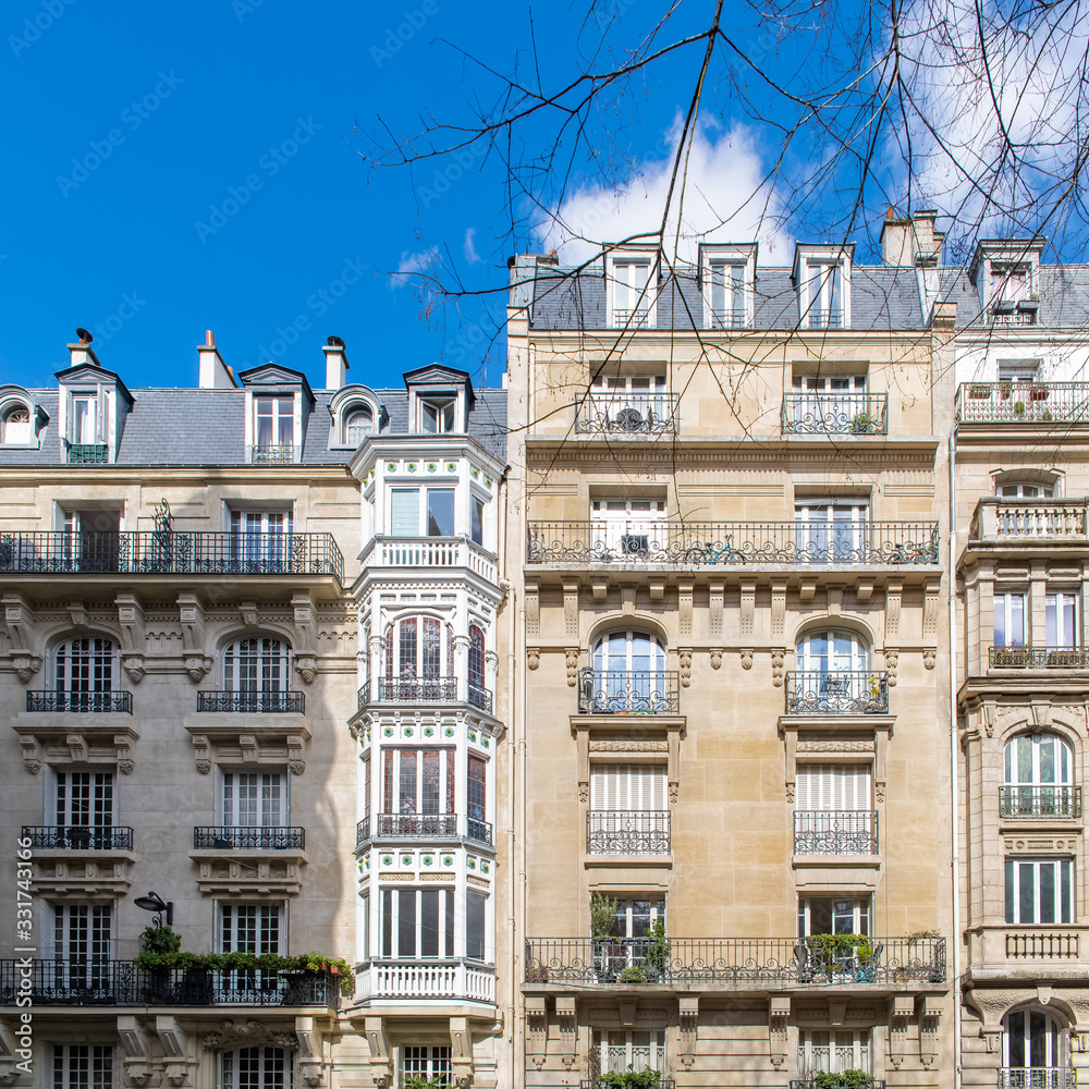 Paris, typical beautiful building in Montmartre