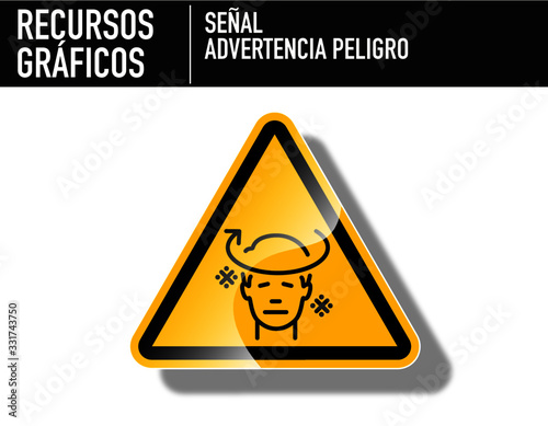 Señal hombre mareado. Sintoma coronavirus