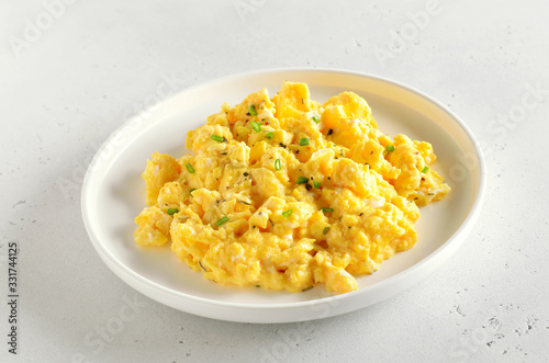 Photography Scrambled eggs on plate