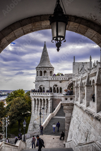 The beautihul view of Fisherman's bastion in Budapest
