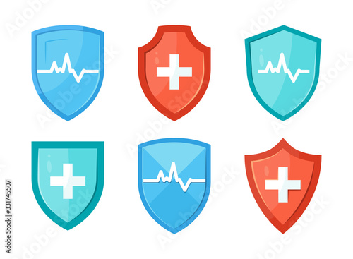 Immune system icon in flat style, vector