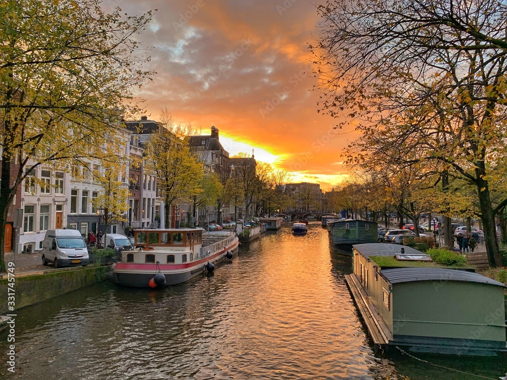 Amsterdam Canal Sunset