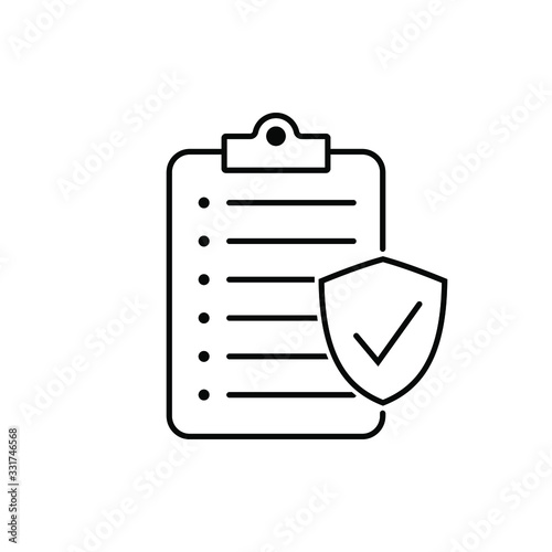 Insurance policy icon, vector icon isolated on white background