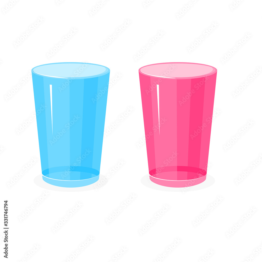 Isolated empty glass in cartoon style Isolated empty glass in cartoon style