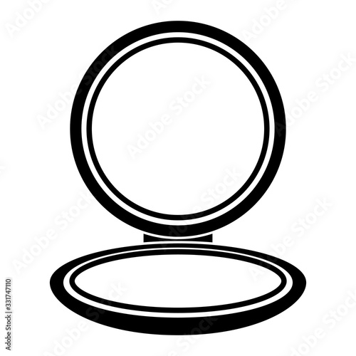 compact mirror 3d in black and white