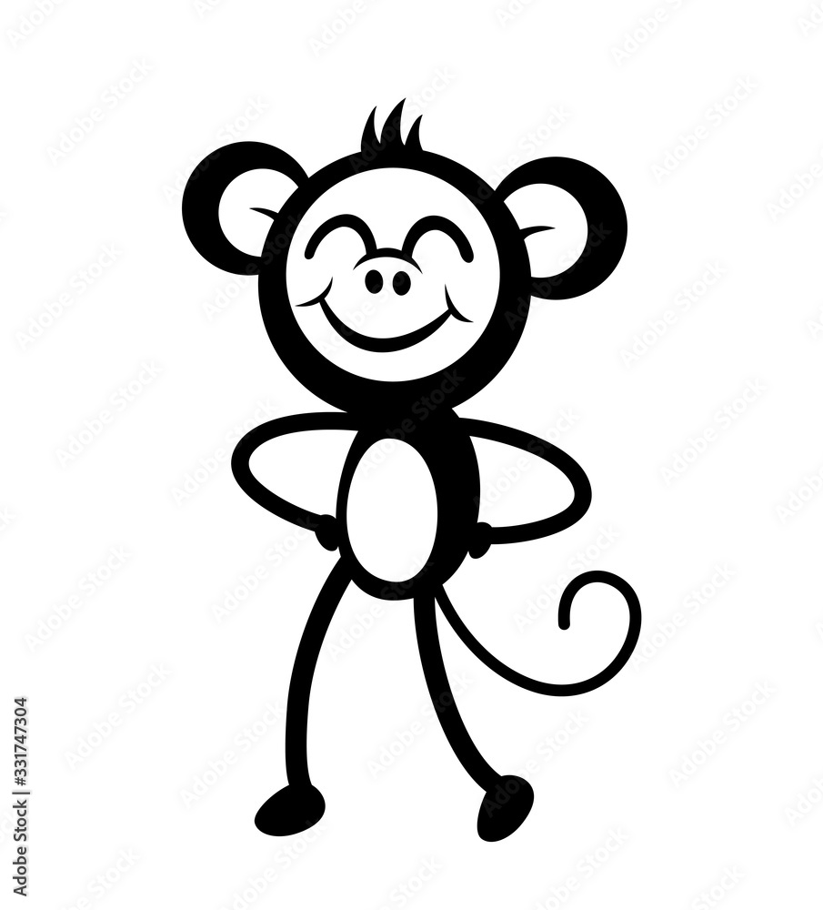 Fototapeta premium Creative design of funny monkey draw