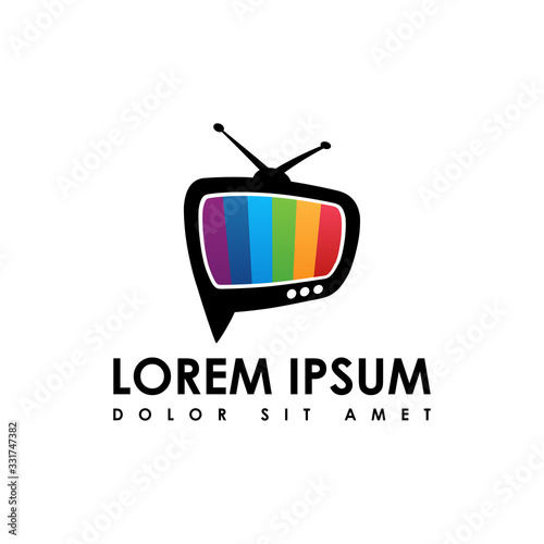 TV logo template in trendy flat style