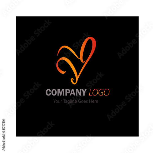 Romantic lettering Hand drawn hearts for Valentine's day