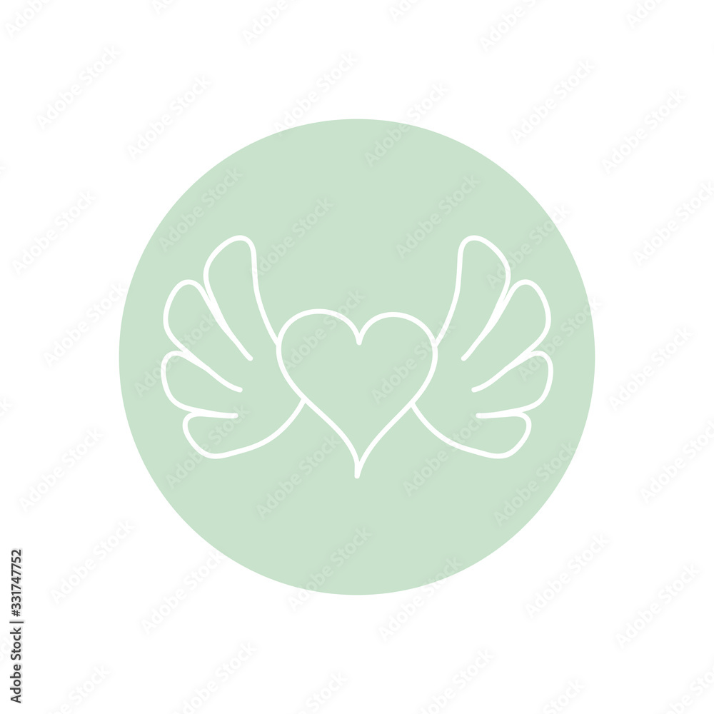heart with wings icon, line block style, minimalist tattoo concept heart with wings icon, line block style, minimalist tattoo concept