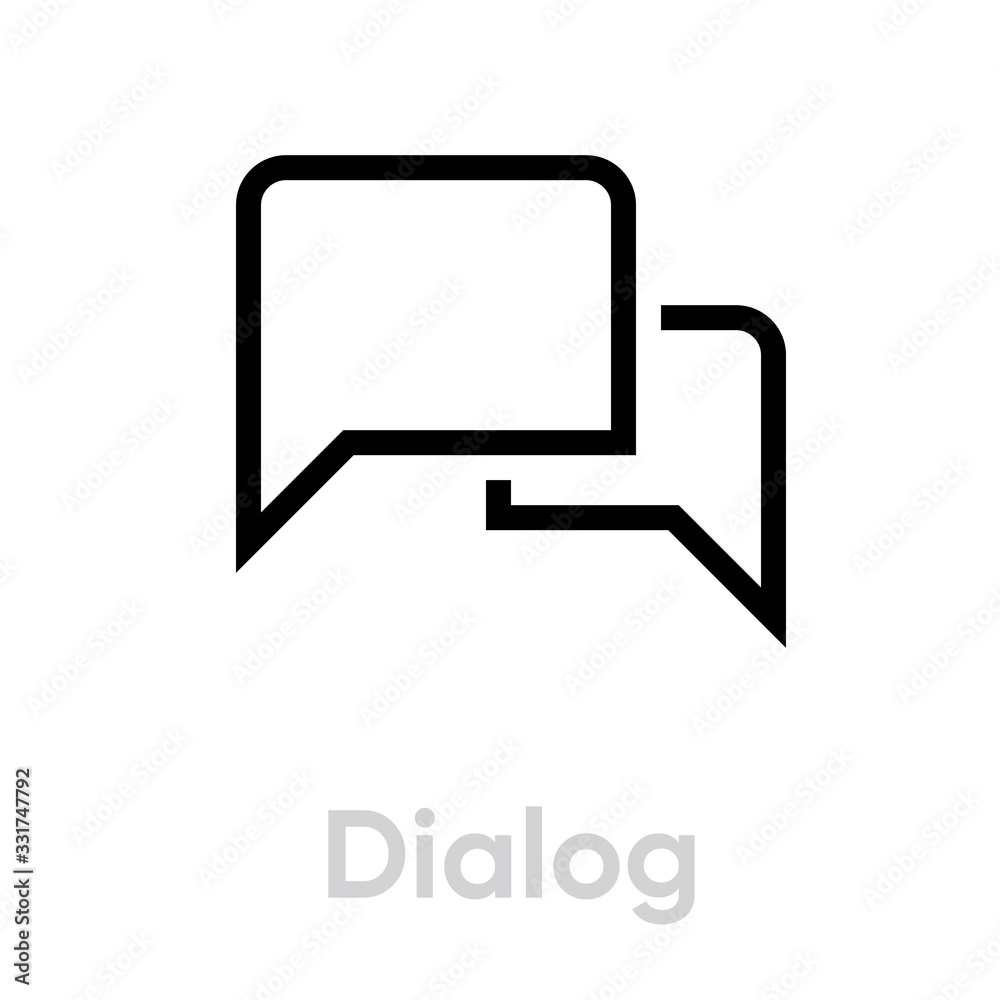 Dialog chat message icon. Editable line vector. Dialog chat message icon. Editable line vector.
