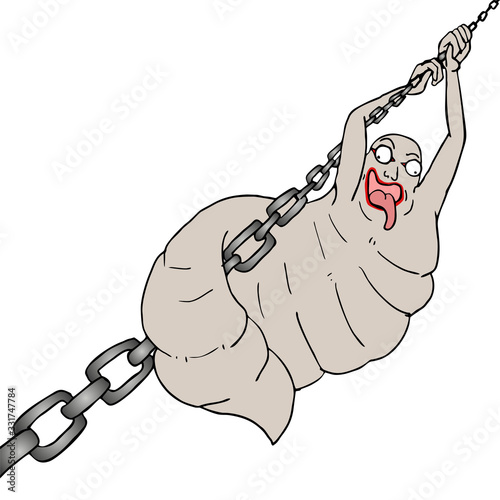 Illustration of monster scrolling for chain