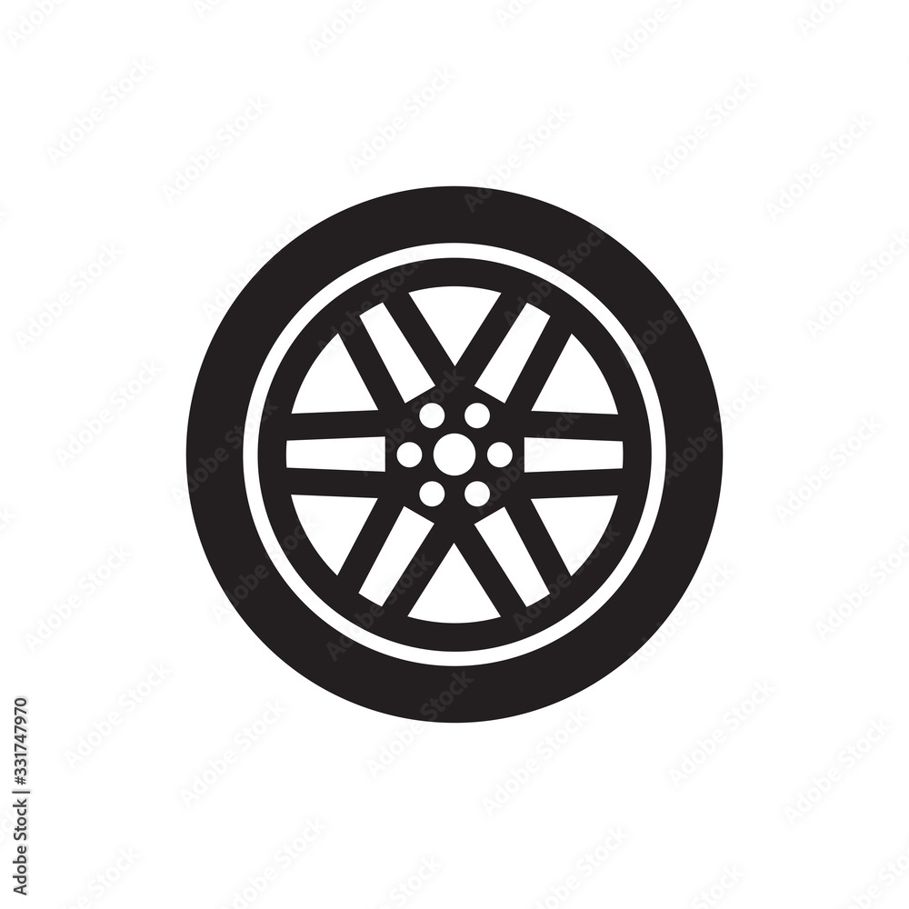 Fototapeta premium tire icon, wheel vector icon in trendy flat design
