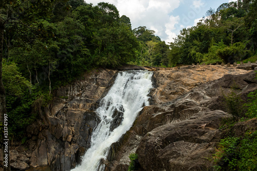 A beautiful falls called Meenmutty falls near Waynad, popular destination in Kerala photo