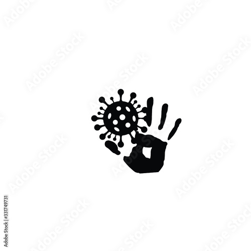 Coronavirus 2019-nCoV. Hand disinfection from the crown vector icon