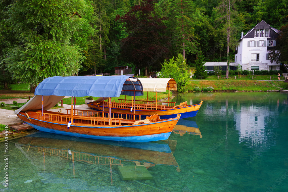Naklejka premium Lake Bohinj in Triglav national park, Slovenia