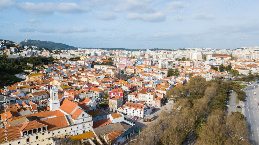 Aerial view of the city of Setúbal, Portugal