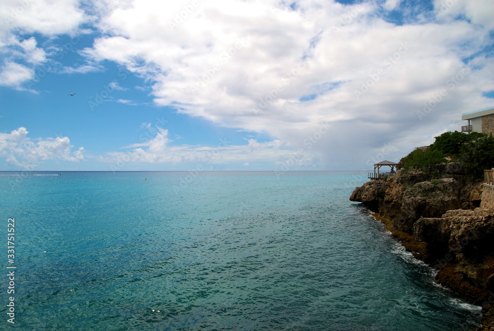 View from Maho Beach on the Caribbean Island of Sint Maarten View from Maho Beach on the Caribbean Island of Sint Maarten
