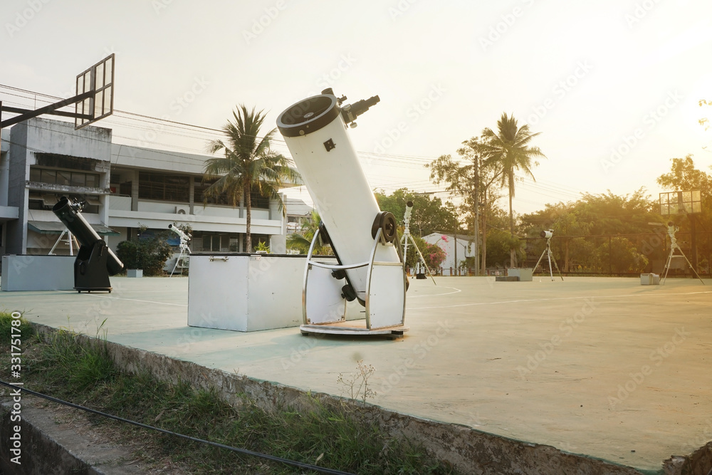 reflecting telescope on the ground. A reflecting telescope or a