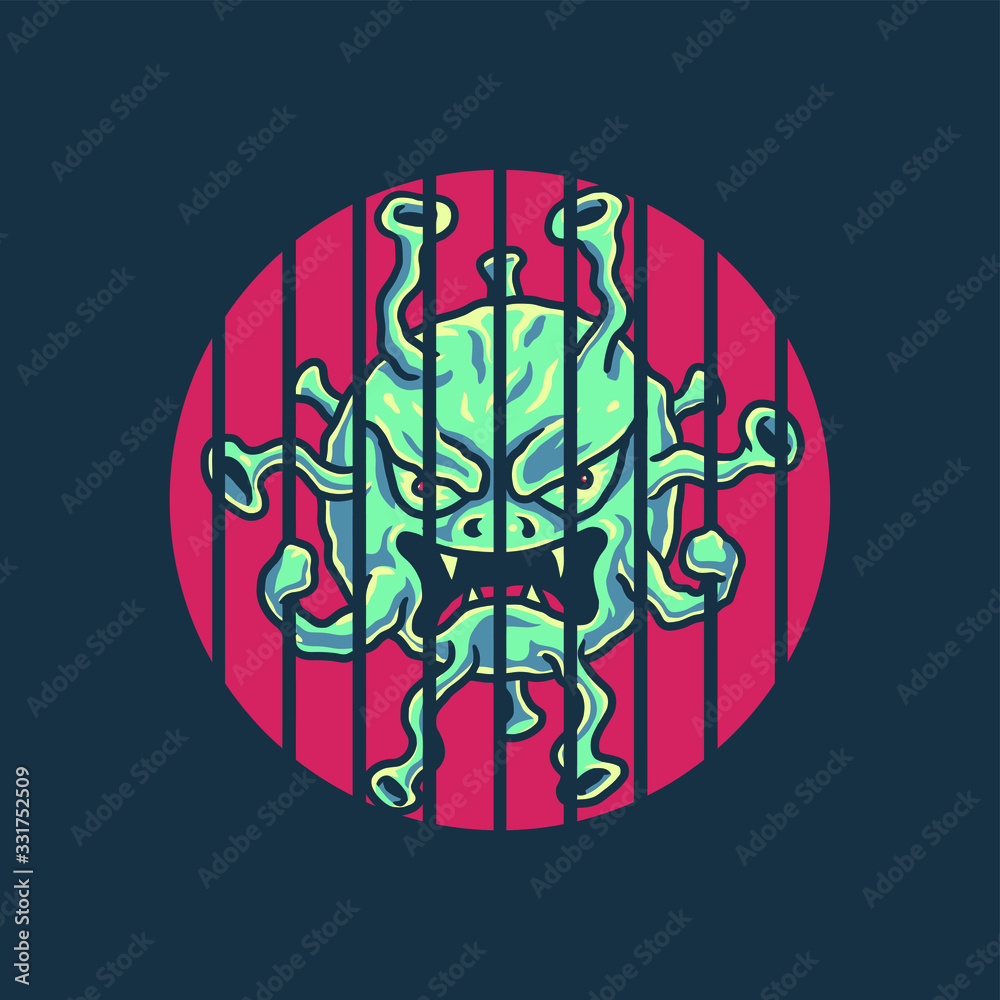 Illustrations concept coronavirus COVID-19, hand drawn line with digital color, vector illustration
